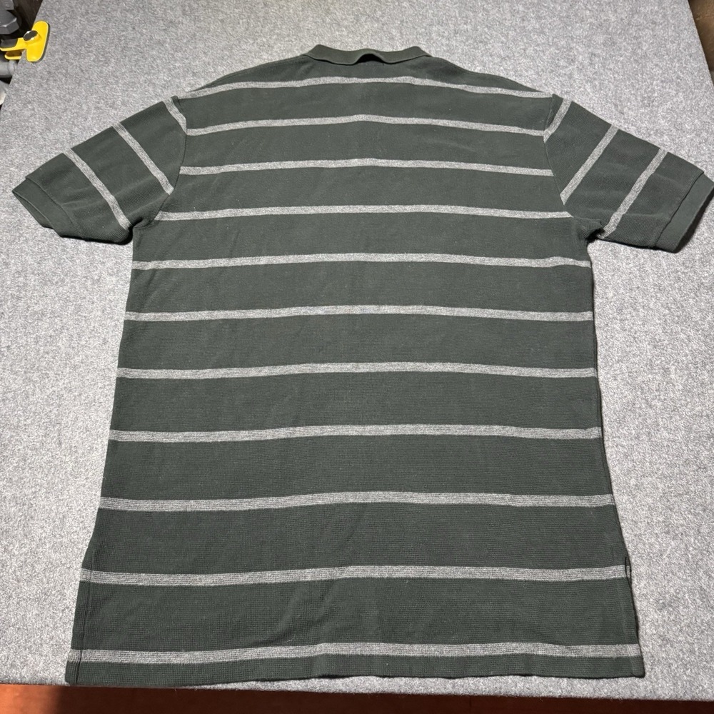 VTG 90s Polo Ralph Lauren Mens Waffle Knit Polo Shirt Gray Size L Preppy Rugby - Picture 4 of 6